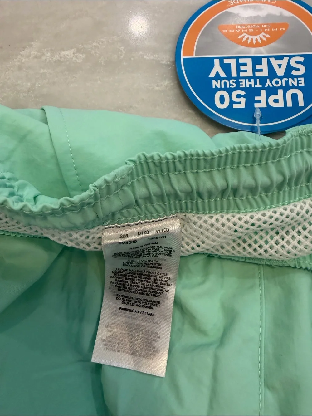 Men’s Large Swimsuit UPF 50 Sun Protective Shorts - Mint - 6in Inseam